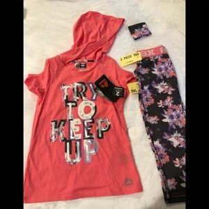 NWT RBX 2 Piece Sporty Outfit & Hair Tie 18 Months